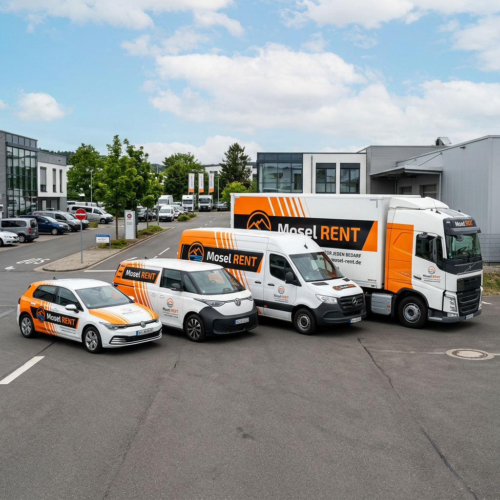 Beispiel einer Flottenbeschriftung einer Fahrzeugvermieungsfirma